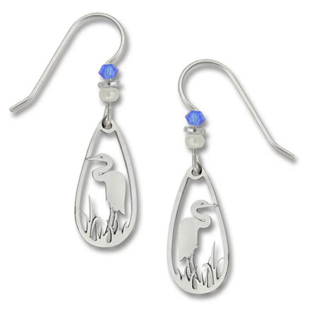 0982 Heron Teardrop Earrings