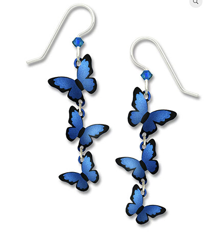1786 3-part Morpho Butterfly earrings