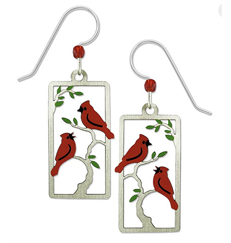 2000 Cardinals in a tree earrings