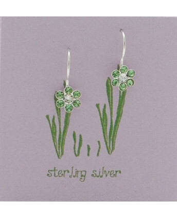 SF-4fw Pretty petal peridot earrings
