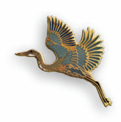 PB15 Gr Blue Heron pin