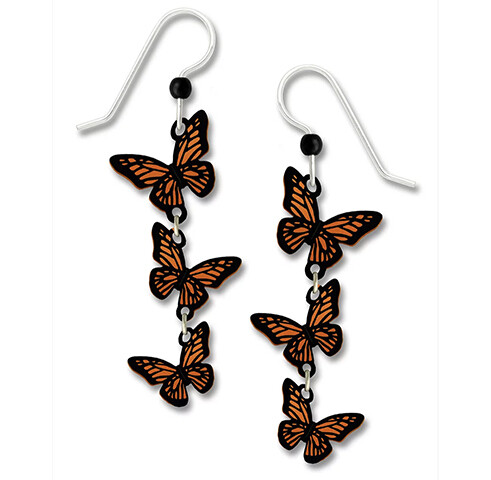 1785 3-pt 3D Monarch earrings