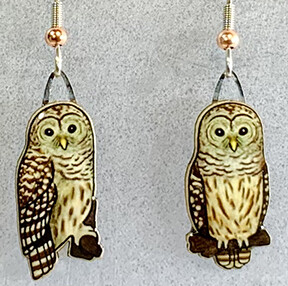 J-183B Barred Owl earrings
