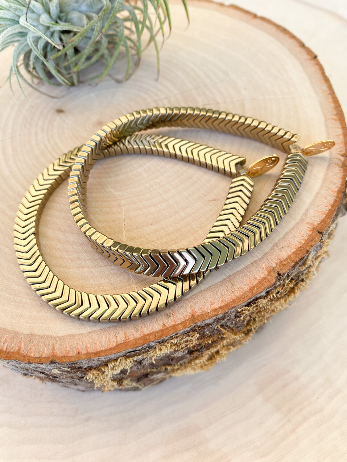 Chevron Golden Hematite Bracelet