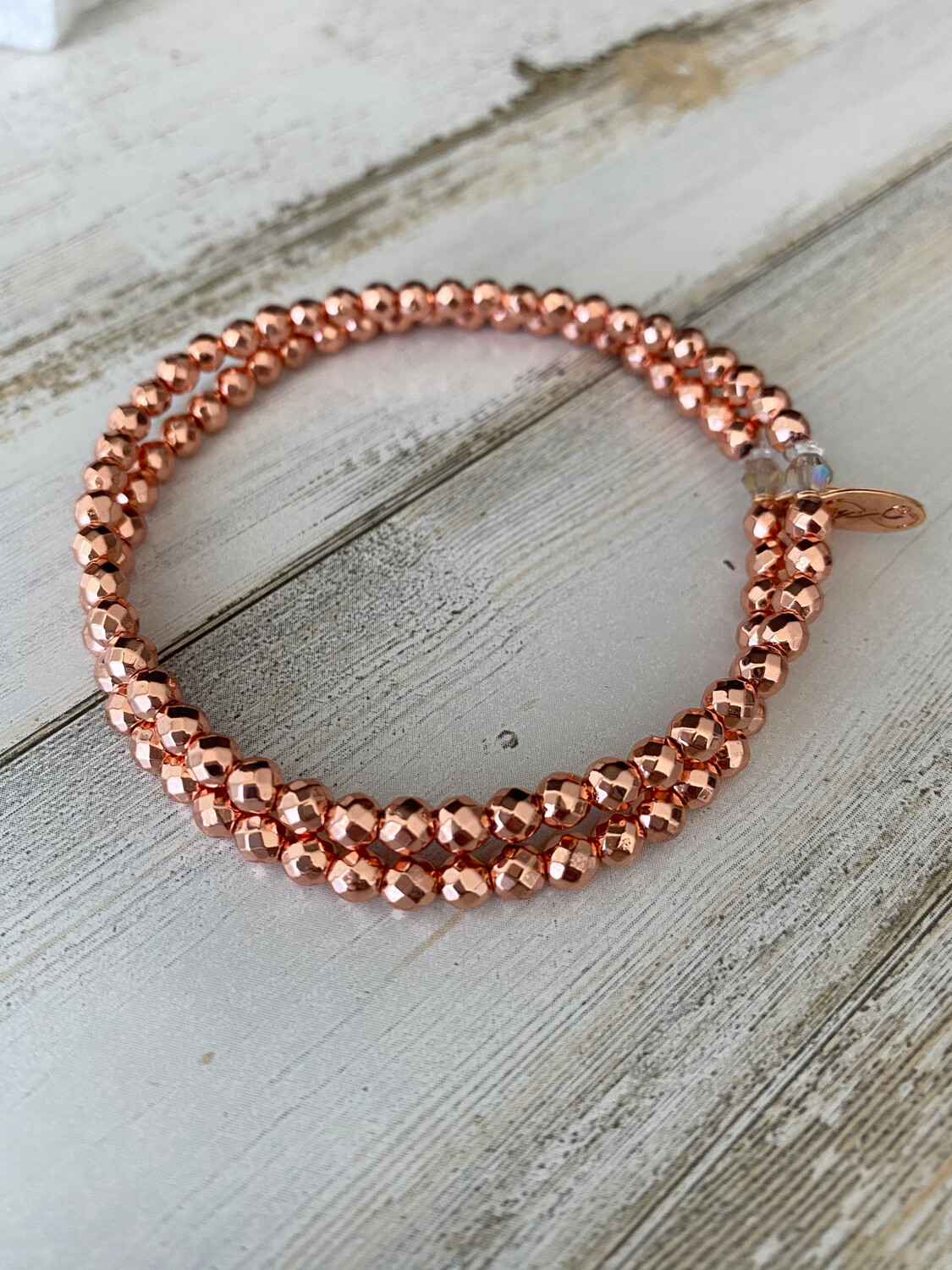 Rose Gold Faceted Hematite 3mm
