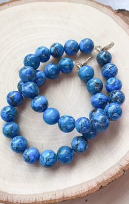 Blue Turquoise Crystal Bracelet 10mm
