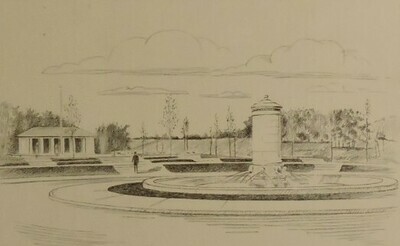 "Troy's Frear Park Fountain and Pavilion" circa 1925