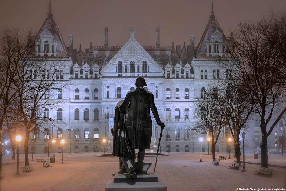 "N.Y.S. Capital in Winter" by Ben Moore.