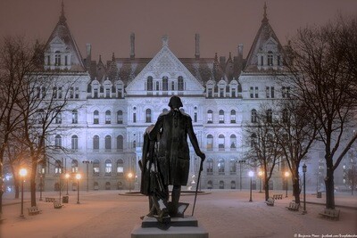"N.Y.S. Capital in Winter" by Ben Moore.