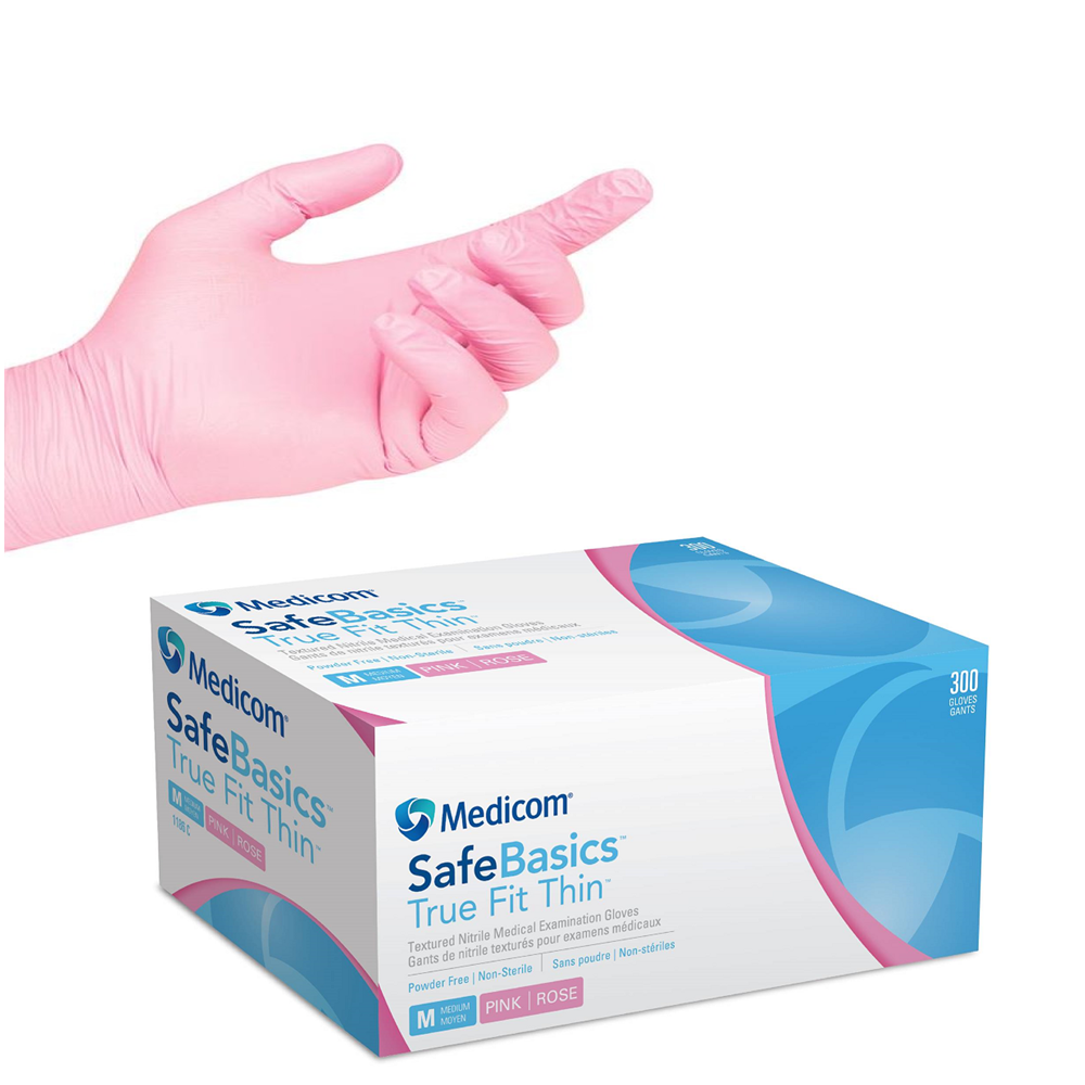 Medicom Pink Nitrile Exam Gloves