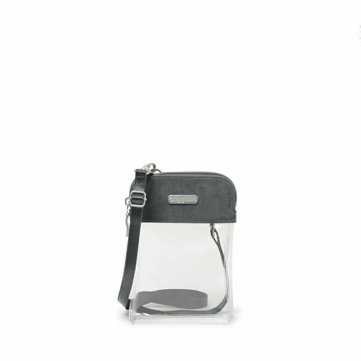 Baggallini Clear Bryant Crossbody Bag Charcoal