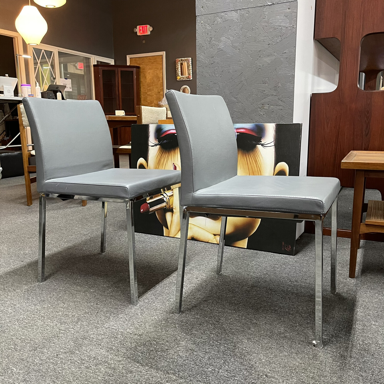 Faux Leather Side Chairs by Soho Concept