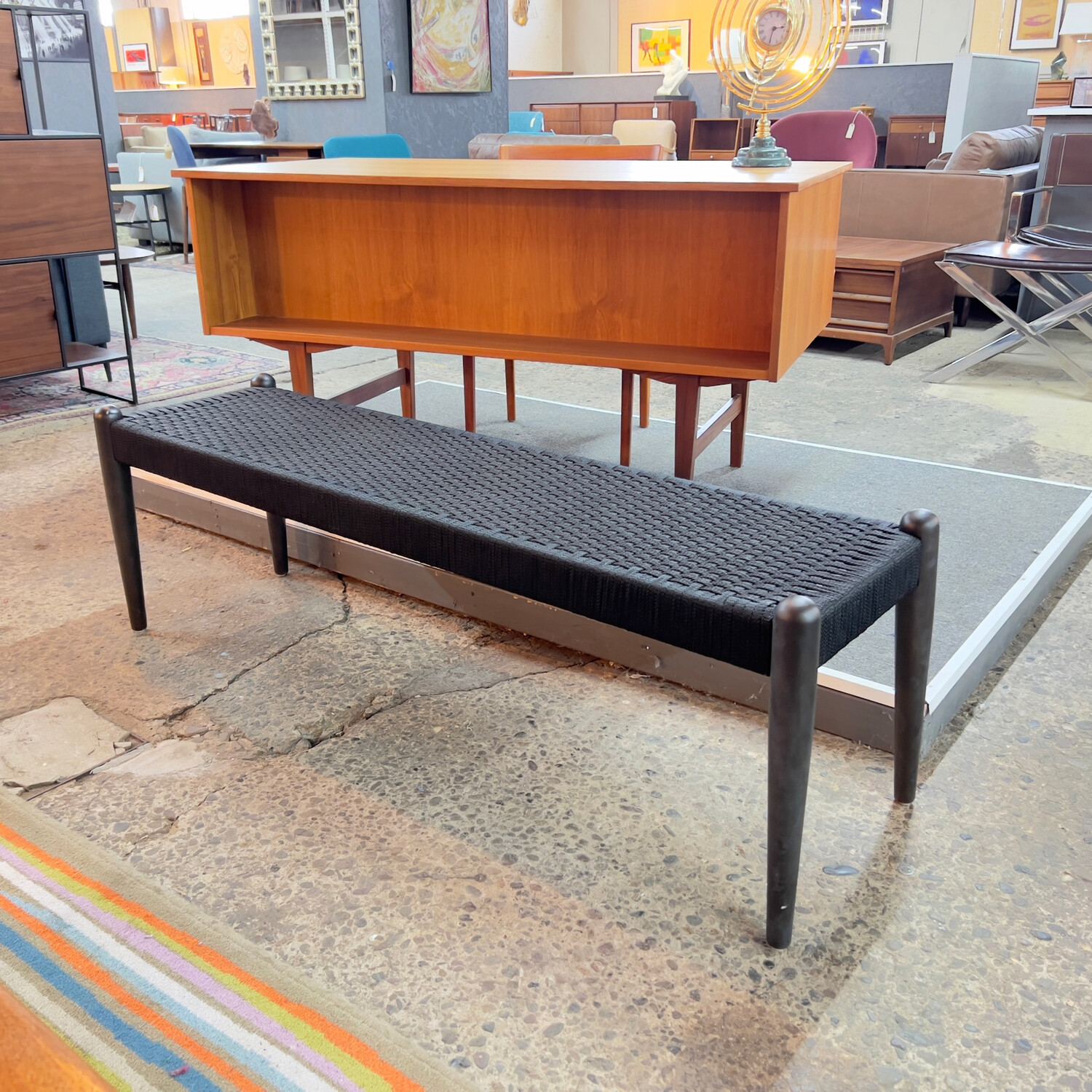 Niels Moller Style Bench with Cord Seat