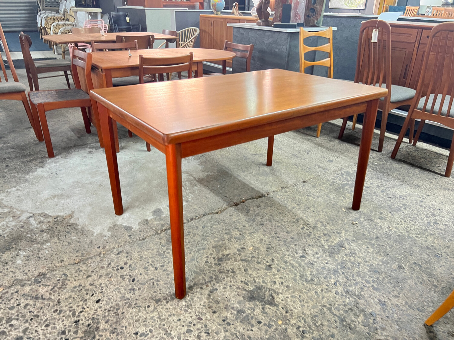Teak Hidden Leaf Dining Table