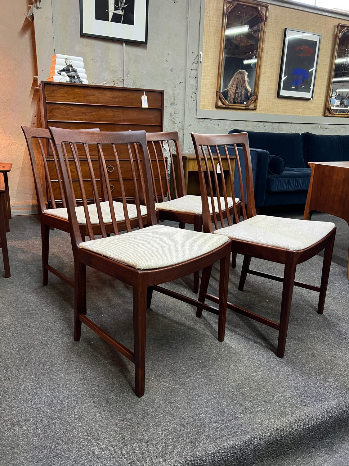Set of 4 Moreddi Rosewood Dining Chairs