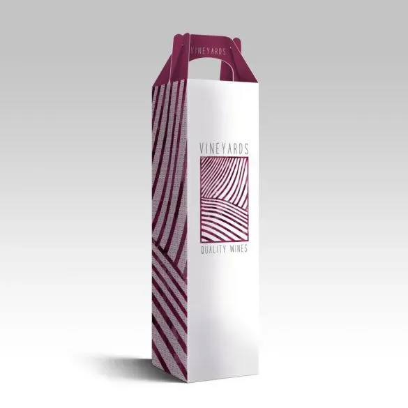 Wine Bottle Carrier – 18PT | Spot UV | With Handle Wine Bottle Carrier – 18PT | Spot UV | With Handle