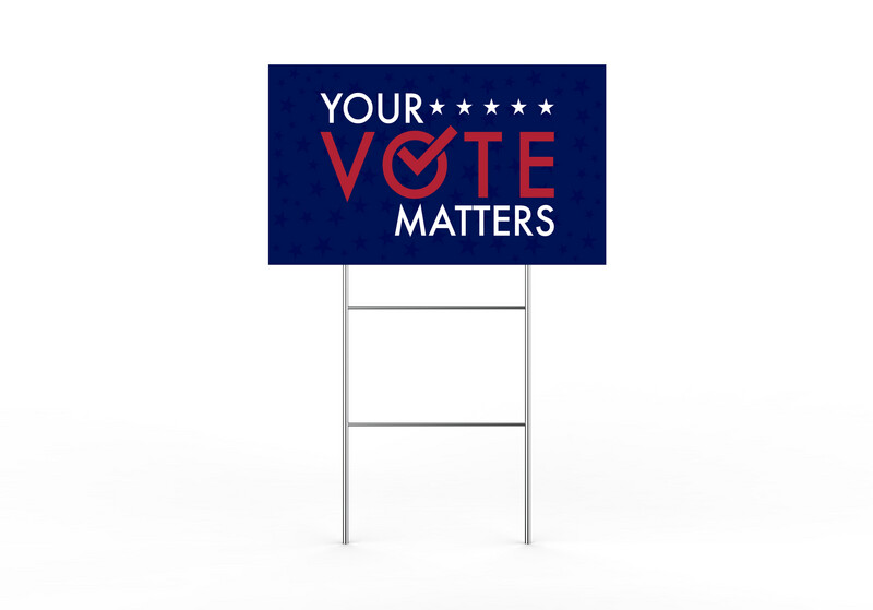 18" x 23.25" Yard Signs with Stakes (Double Sided)