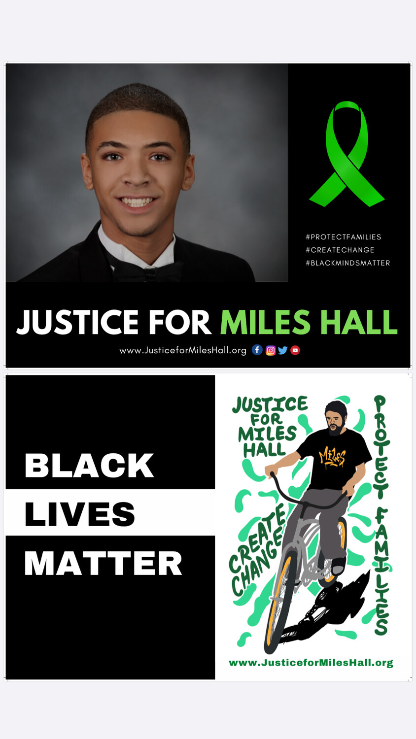 Justice for Miles/Black Lives Matter Sign Justice for Miles/Black Lives Matter Sign