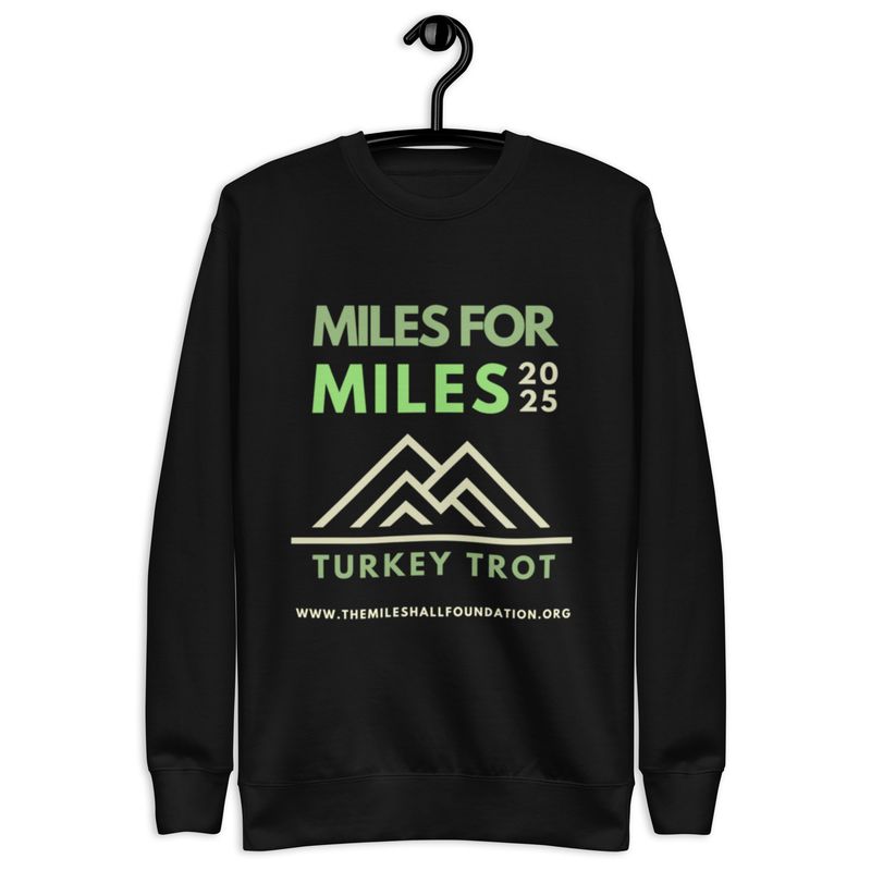 Unisex Premium Sweatshirt Black: Green Miles for Miles 2025
