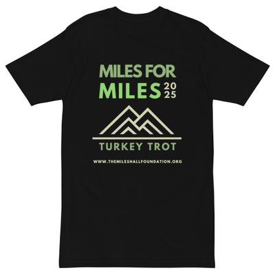 Men’s Style Premium Black Heavy Weight Tee: Green Miles for Miles