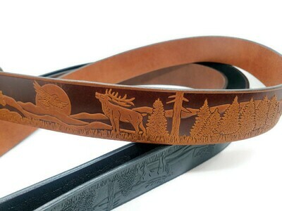 LABELLE EMBOSSED LEATH BELT 1.5/535 BLK