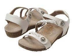 AETREX JILLIAN STRAP BRAID WHITE
