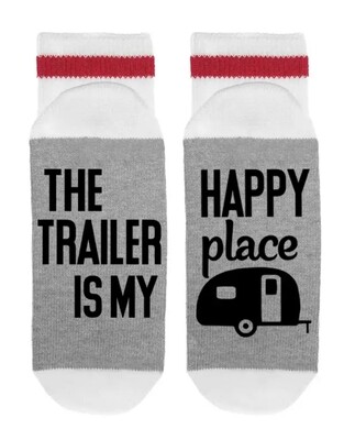 SOCK DIRTY MENS/TRAILER IS MY HAPPY PLACE