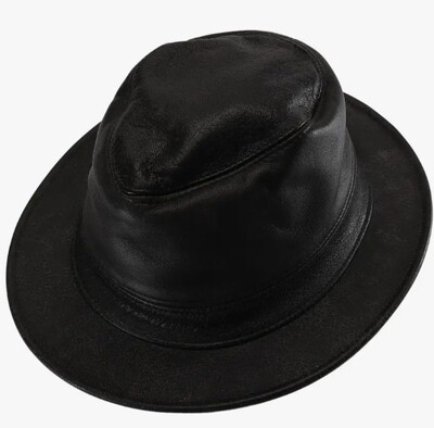 LEATHER IMPRESSIONS LEATHER FEDORA HAT HT129