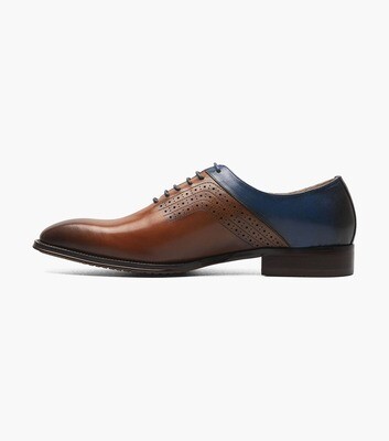 STACY ADAMS HALLOWAY DRESS SHOE TAN/NAVY