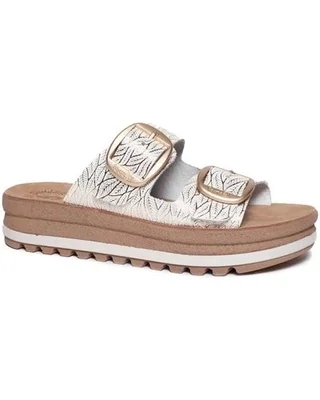 FANTASY SANDALS GOGO SLIP WHITE LEAF