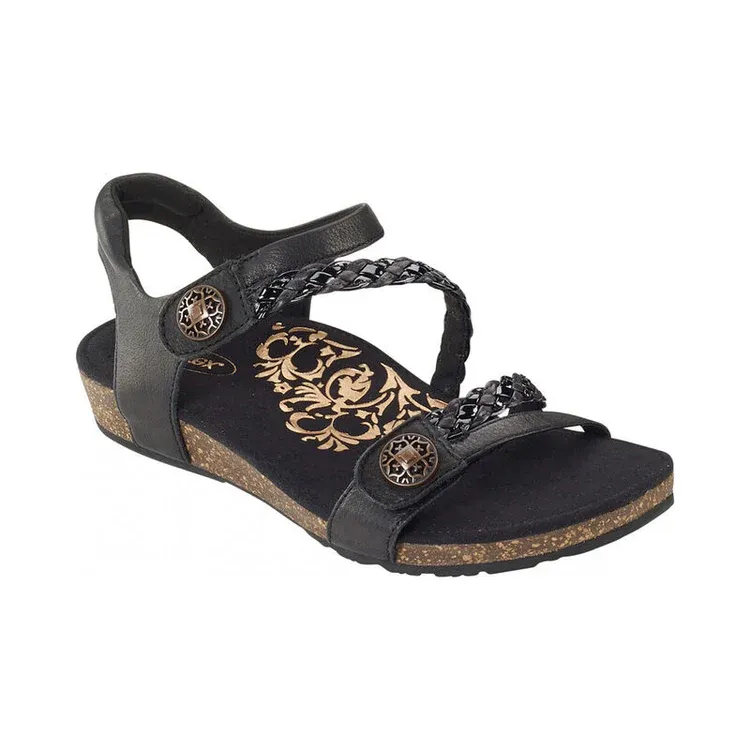 AETREX JILLIAN BRAID STRAP BLACK