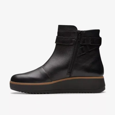 CLARKS ZYLAH WEDGE BOOTIE BLK