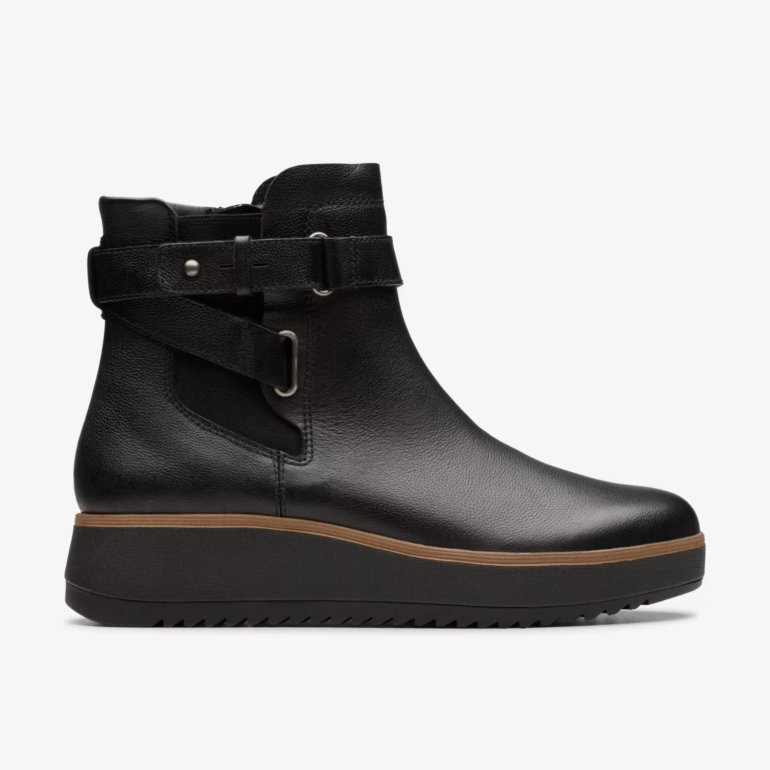 CLARKS ZYLAH WEDGE BOOTIE BLK