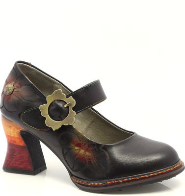 LAURA VITA  HEEL MARY JANE  BLK