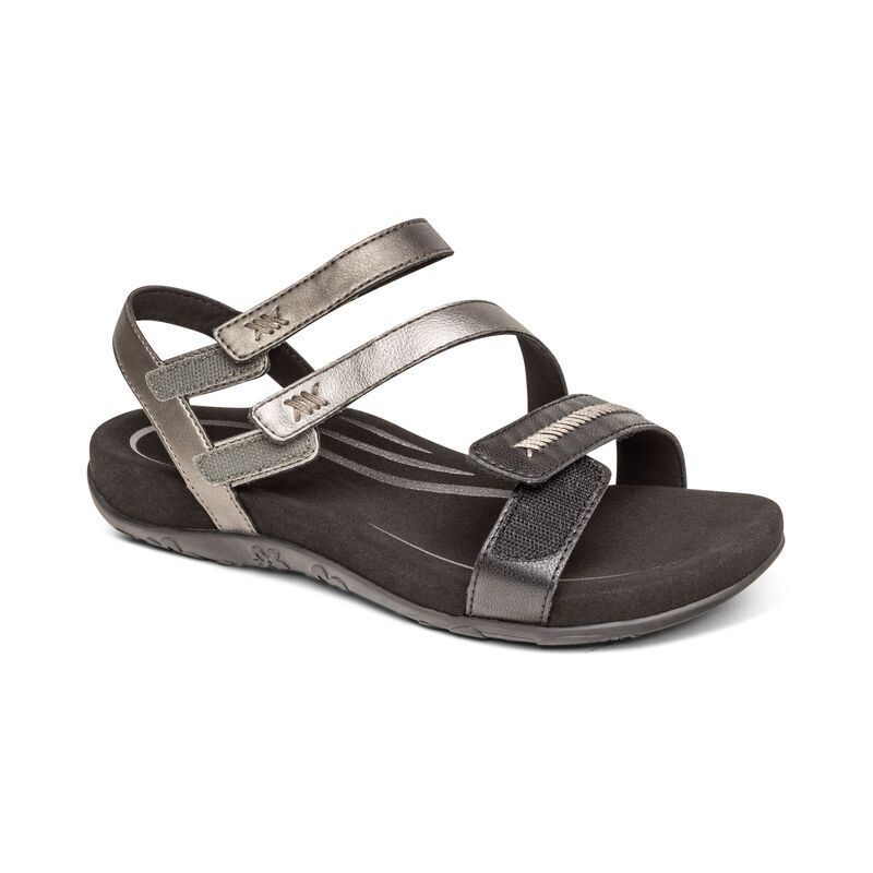 AETREX GABBY SANDAL BLK MULTI