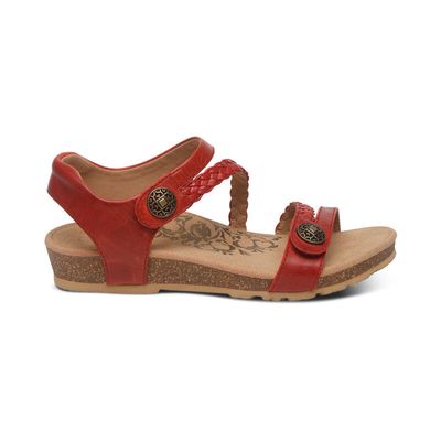 AETREX JILLIAN BRAID STRAP SANDAL RED