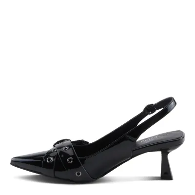 AZURA GLISTENING SLING PUMP BLK