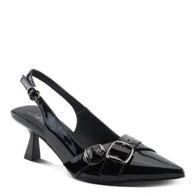 AZURA GLISTENING SLING PUMP BLK