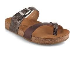 HAFLINGER JUNO FLIP FLOP BRN/SILVER