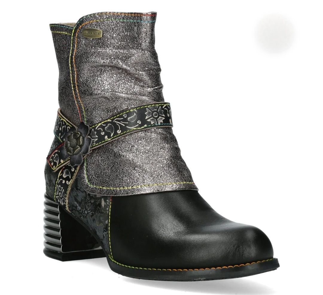 LAURA VITA BOOTIE BLK /SILVER IGCINOO76