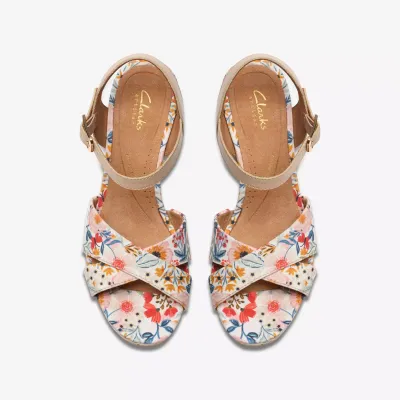CLARKS CHICLY FLORAL WEDGE