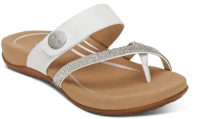AETREX IZZY SPARKLE THONG WHITE