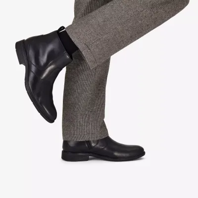 CLARKS MENS ZIP BOOT BLK
