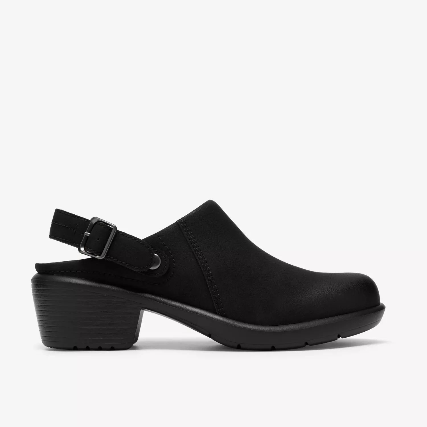 CLARKS LADIES MULE ZIP BLACK