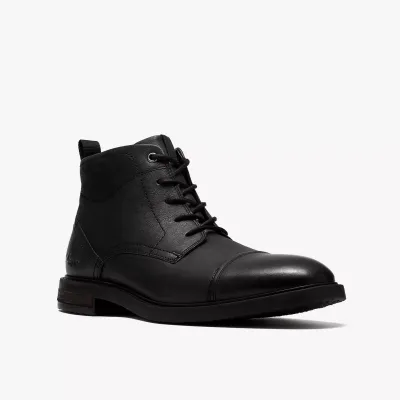 CLARKS MENS CAP BOOT BLK