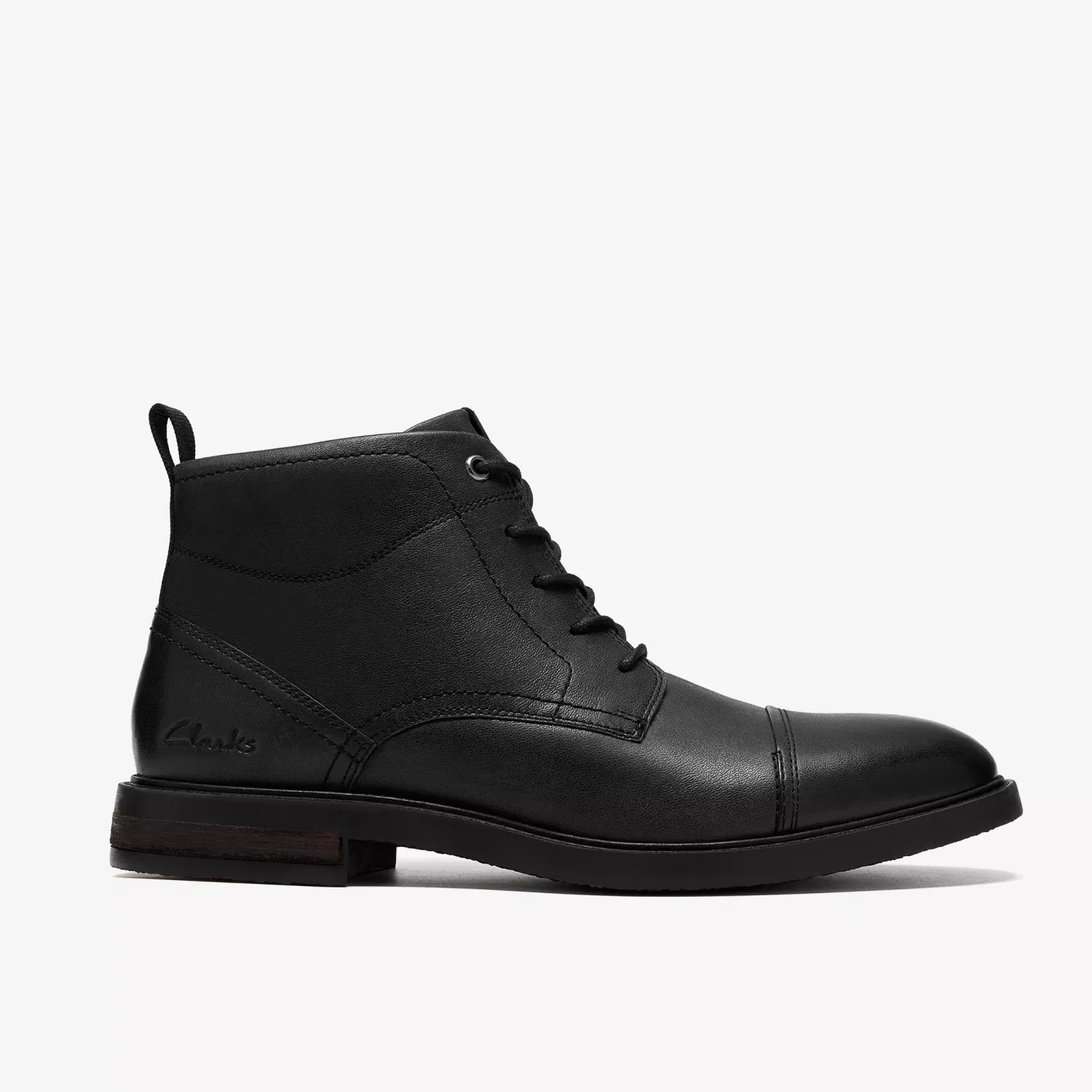 CLARKS MENS CAP BOOT BLK