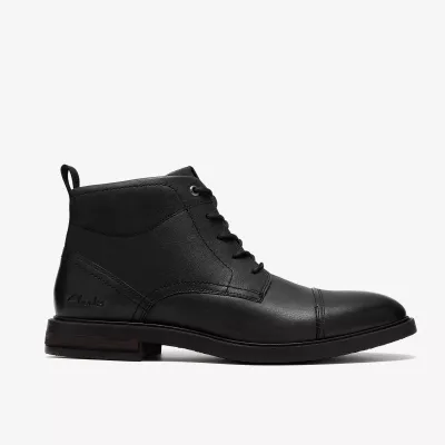 CLARKS MENS CAP BOOT BLK