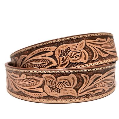 FYI  FLORAL EMBOSSED LETH. BELT