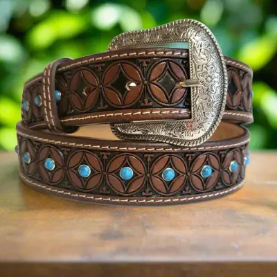 FYI TURQ. LEATH. BELT