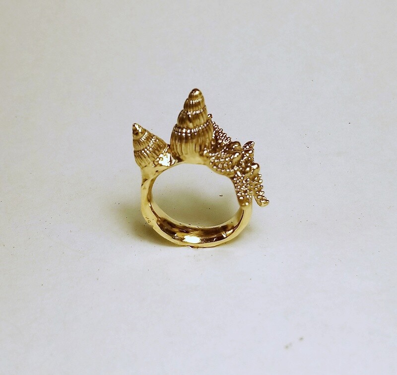 Tesori del Mare, anello a fascia martellata in bronzo